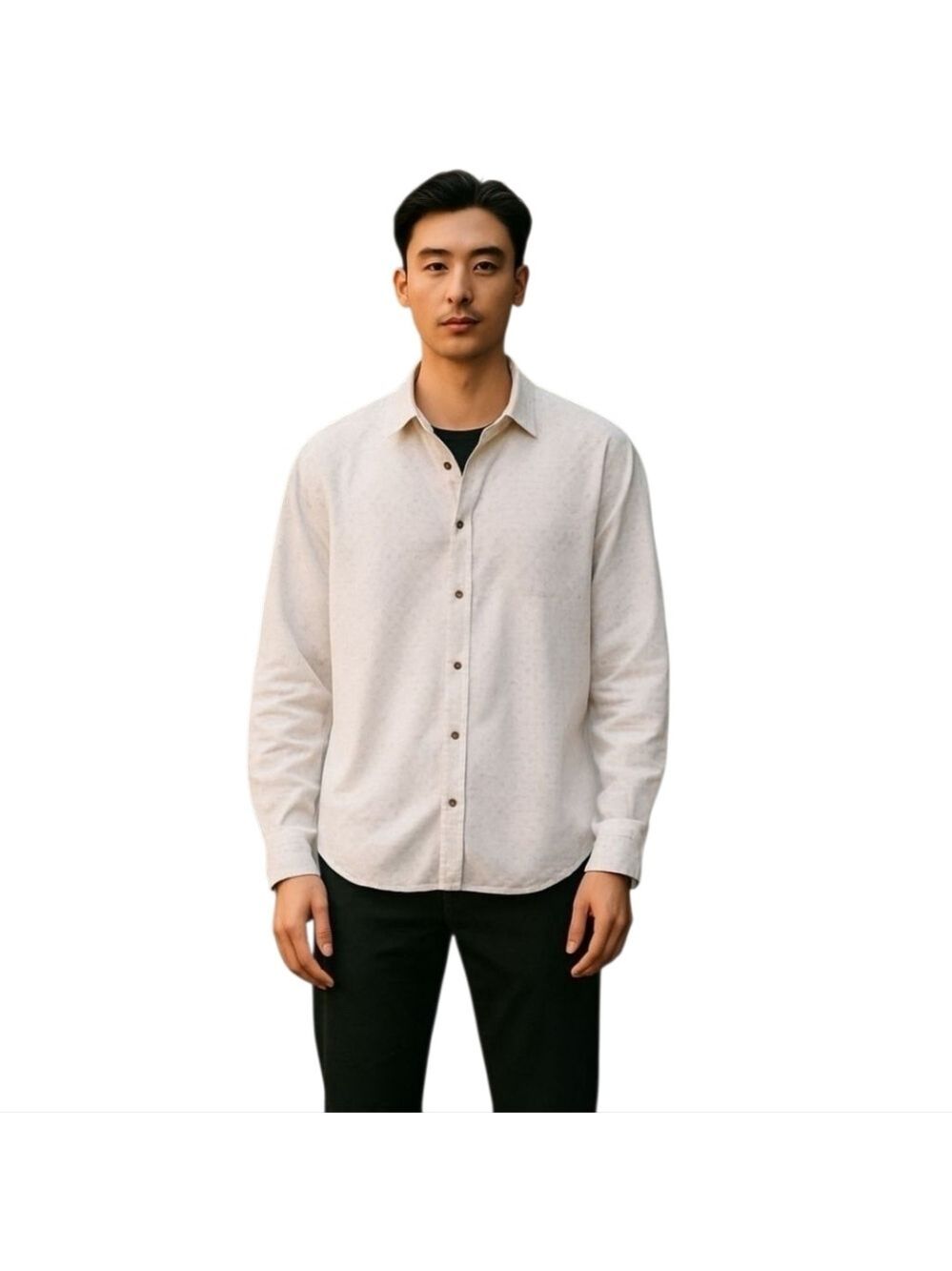 Wrangler White Gray Vintage Wash Button Down Long Sleeve Casual Shirt Size 2XL